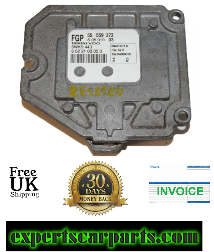 VAUXHALL OPEL ECU 55559272 Z18XE 5WK9 443. RESET. (VIRGIN) - Glasgow Car Parts Store