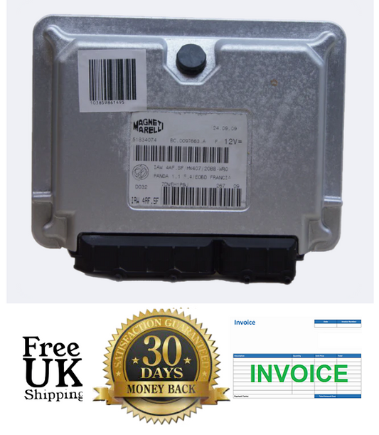 Ecu Fiat Panda 1.1 51834074 IAW4AF.SF/HW407/20BB-WR0 PLUG & PLAY. - Glasgow Car Parts Store