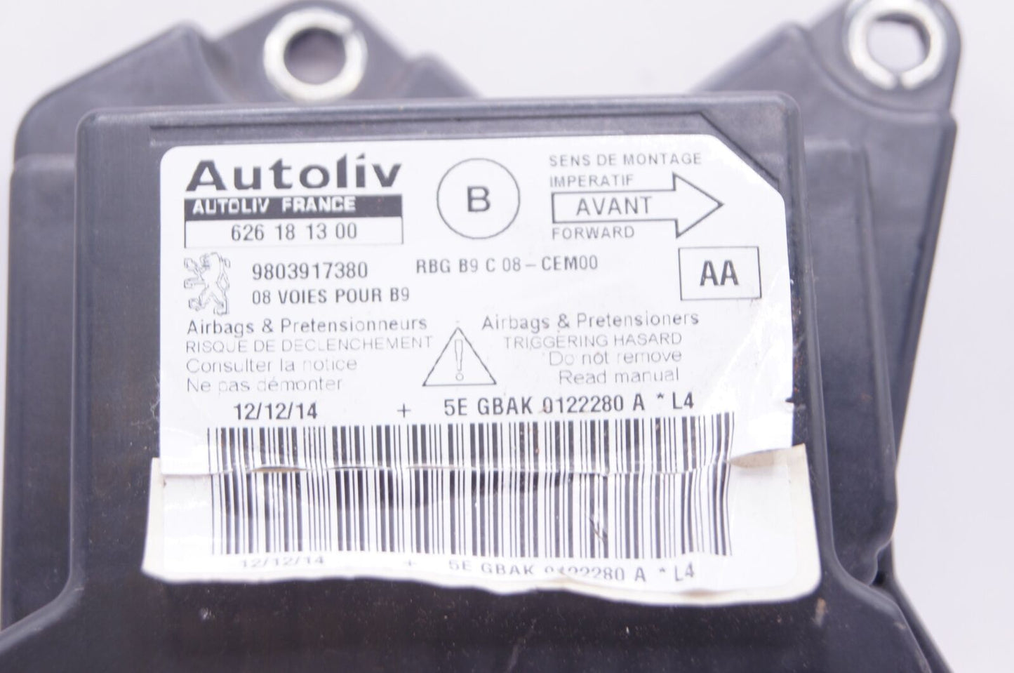 CITROEN BERLINGO/PARTNER AIRBAG ECU MODULE 9674290880 - Glasgow Car Parts Store