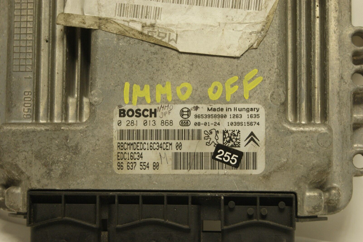 Peugeot Citroen ECU EDC16C34 0281013868 , 9663755480 IMMO OFF PLUG AND PLAY - Glasgow Car Parts Store
