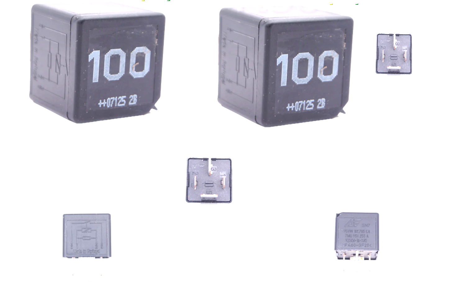 VW Audi ECU & Fuel Pump 4-Pin Black Relay 7M0951253A 95VW10K705CA - Glasgow Car Parts Store