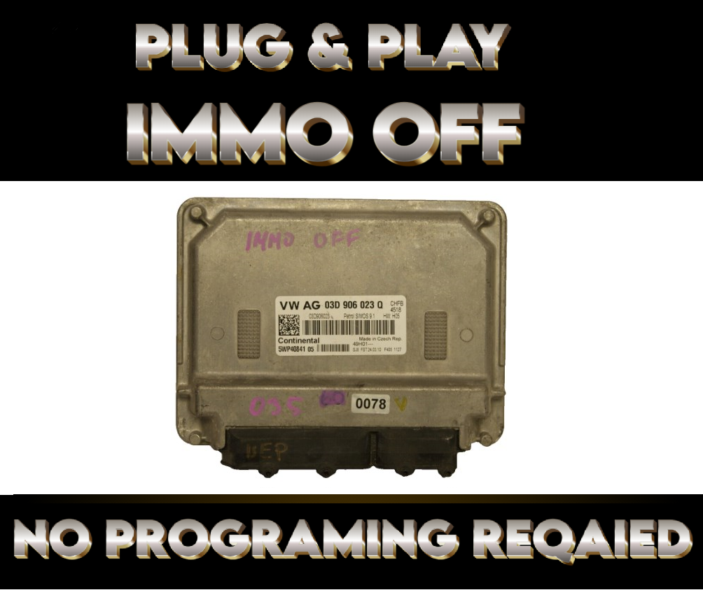 03D906023Q ECU Audi VW Skoda Seat IMMO OFF PLUG & PLAY. CONTINENTAL ECU