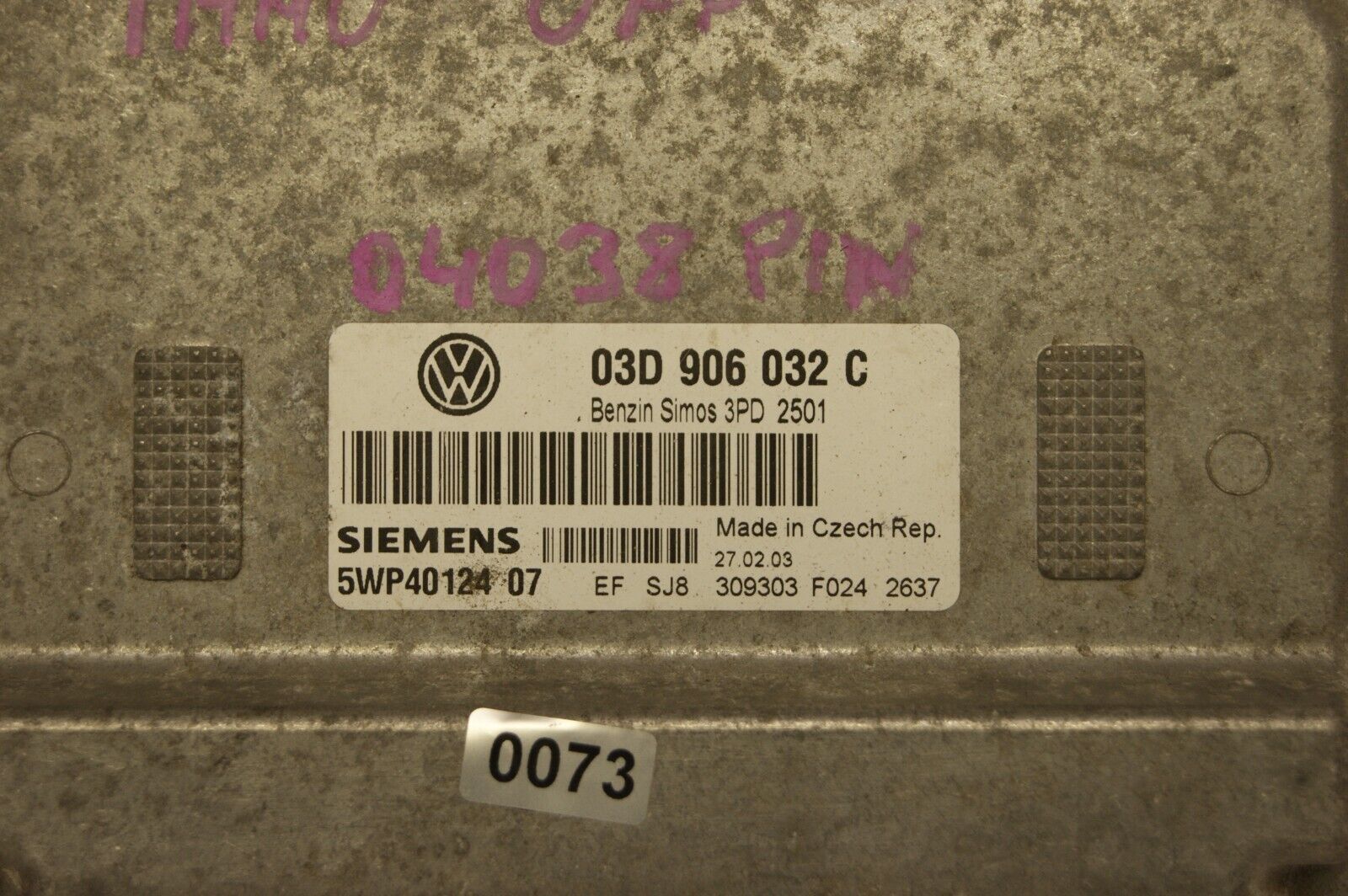 ECU Audi VW Skoda Seat 03D906032C   IMMO OFF PLUG & PLAY. - Glasgow Car Parts Store
