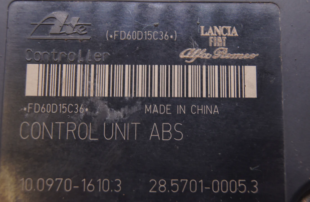 FIAT DOBLO ABS PUMP CONTROL MODULE UNIT 51885803 - Glasgow Car Parts Store
