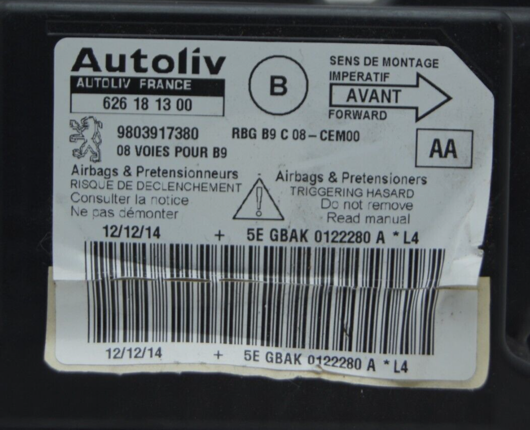 CITROEN BERLINGO/PARTNER AIRBAG ECU MODULE  9674290880 - Glasgow Car Parts Store