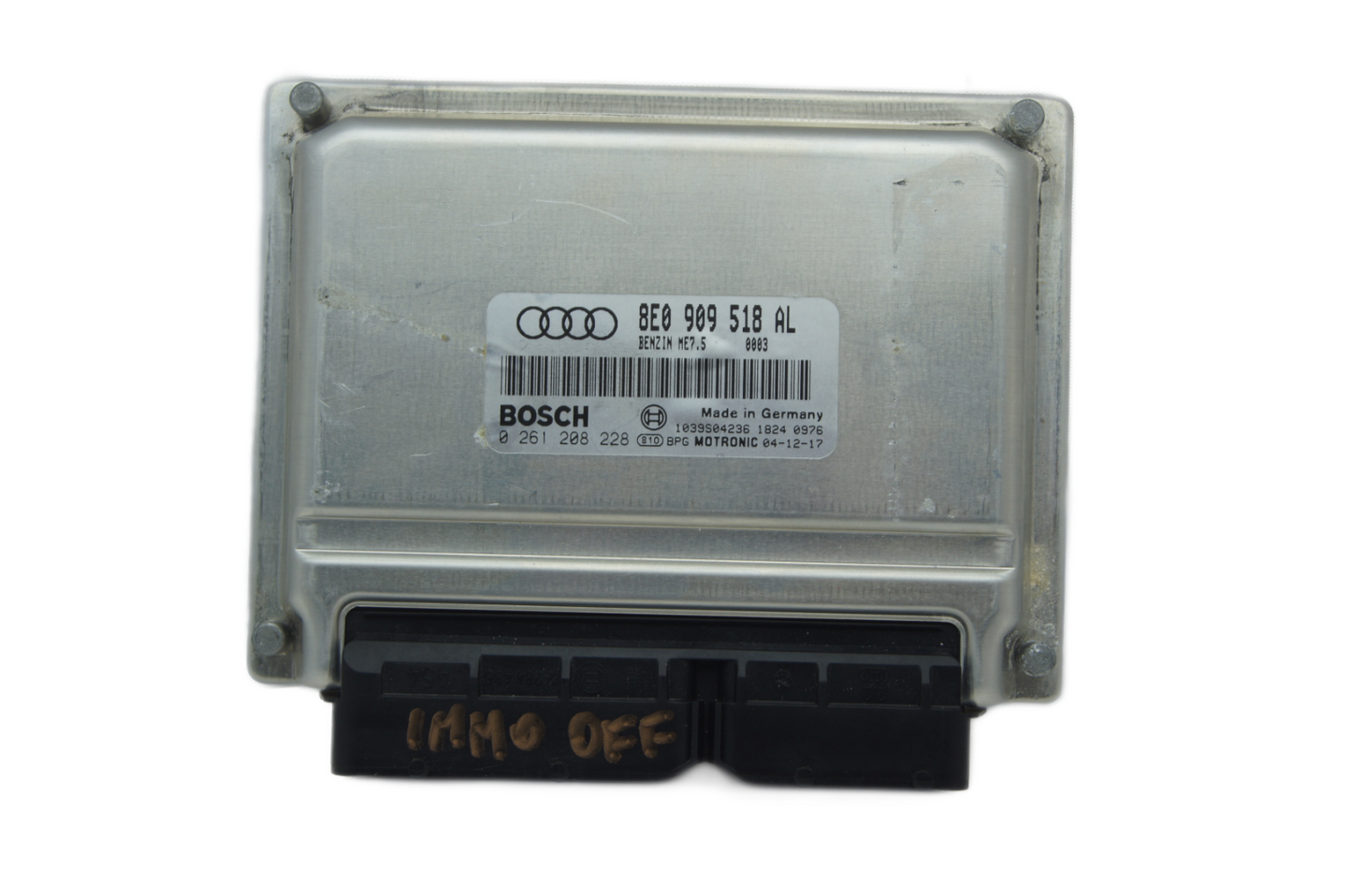 AUDI A4 1.8 TURBO ENGINE CONTROL UNIT 0261208228 8E0909518AL ECU IMMO OFF - Glasgow Car Parts Store