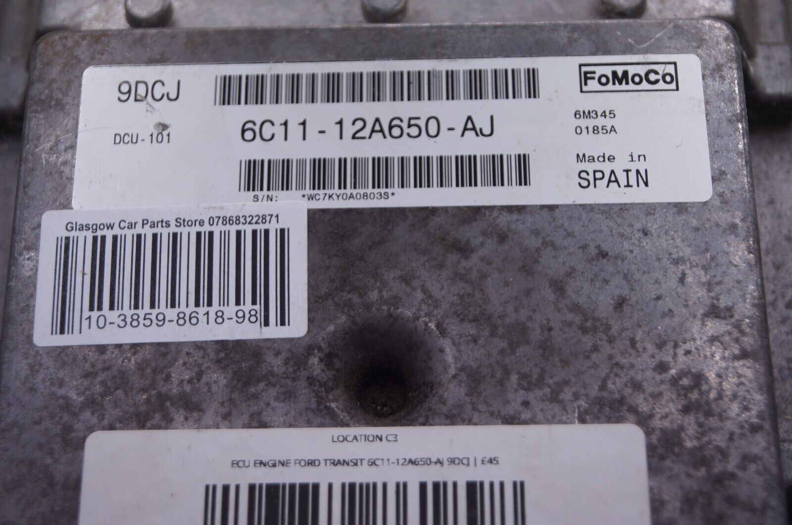 ECU ENGINE FORD TRANSIT 6C11-12A650-AJ 9DCJ - Glasgow Car Parts Store