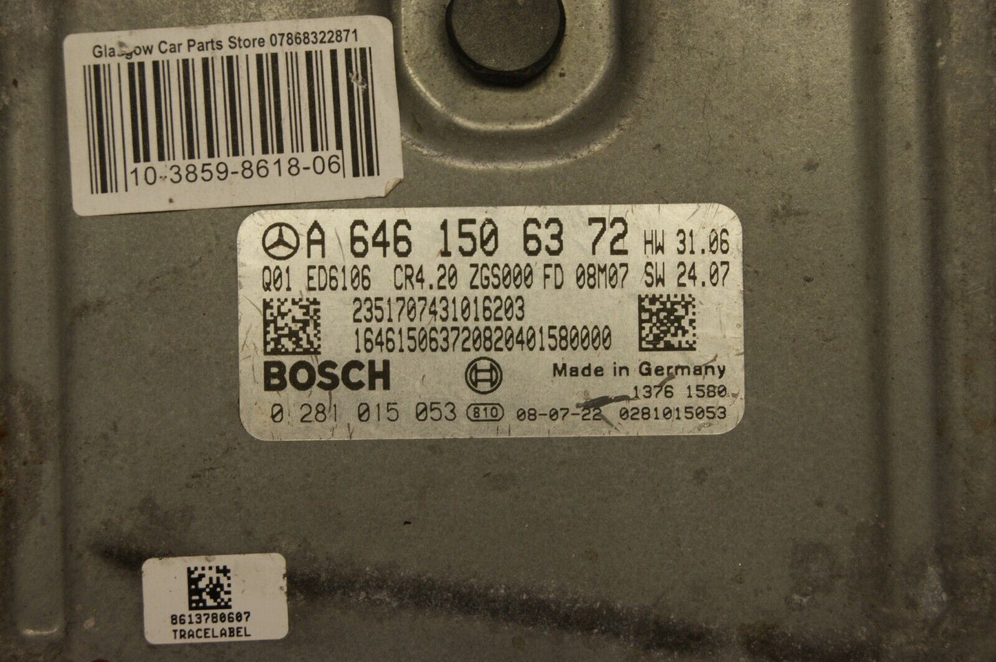 ECU MERCEDES A6461506372 0281015053 PLUG AND PLAY (CLONING OR VIRGIN ).
