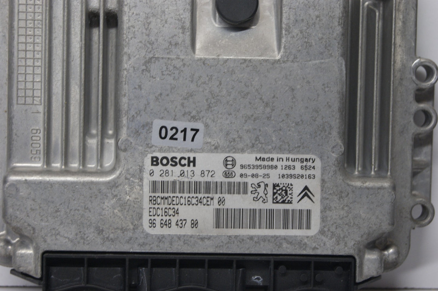 CITROEN PEUGEOT ECU 0281013872/9664843780 PLUG AND PLAY CLONING BY POST