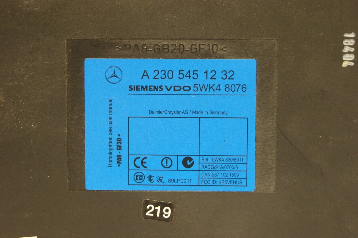 Mercedes  Keyless Module A2305451232 - Glasgow Car Parts Store