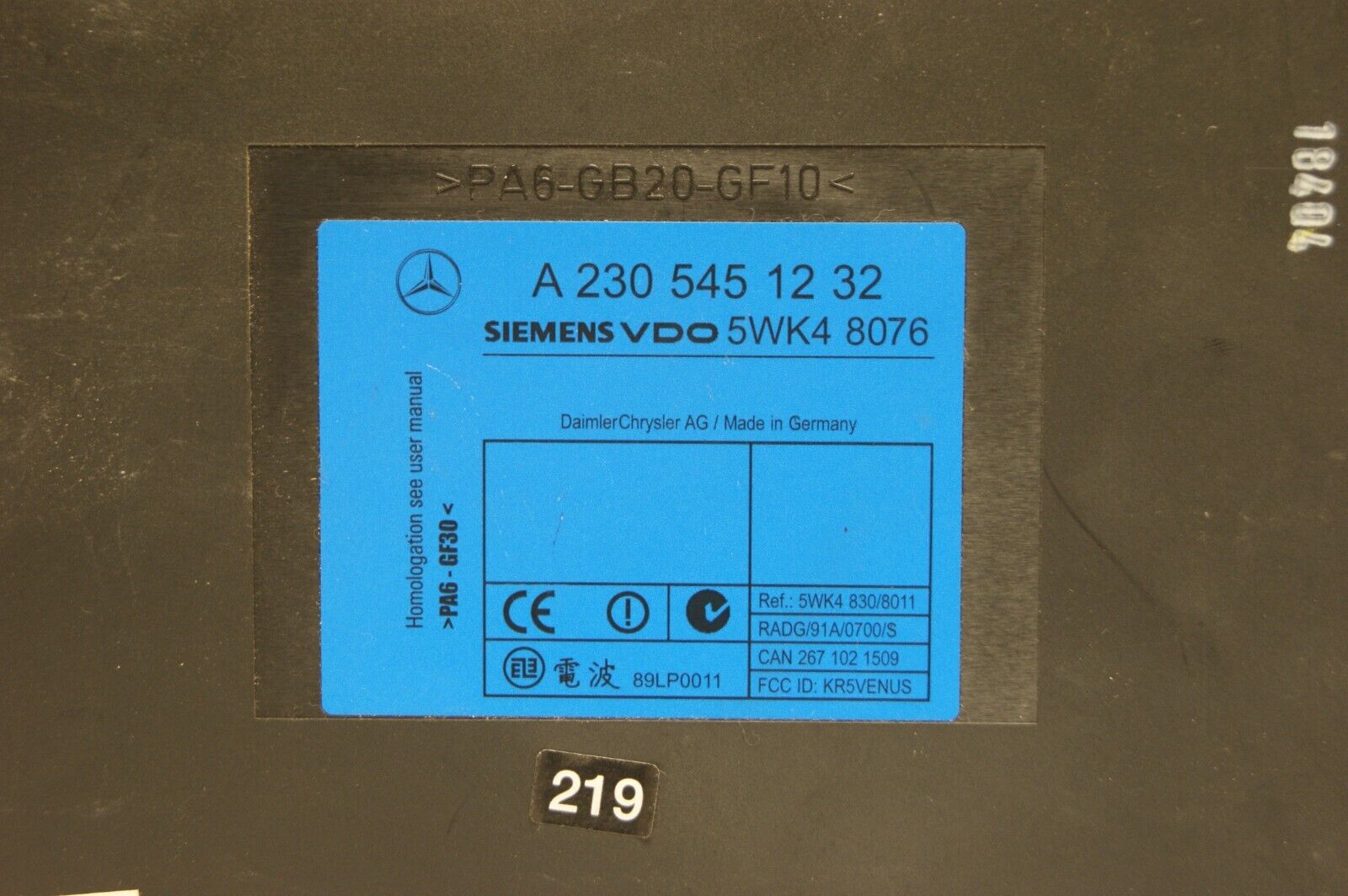 Mercedes  Keyless Module A2305451232 - Glasgow Car Parts Store