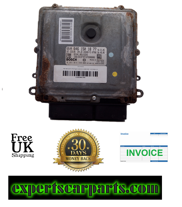 Mercedes Sprinter ECU Engine Control Unit A 646150187  0281014346 - Glasgow Car Parts Store