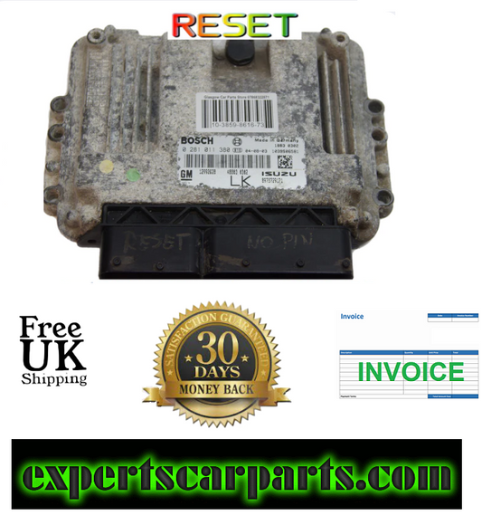 VAUXHALL 1.7 DIESEL ENGINE ECU 0281011380 12992628.RESET VIRGIN - Glasgow Car Parts Store