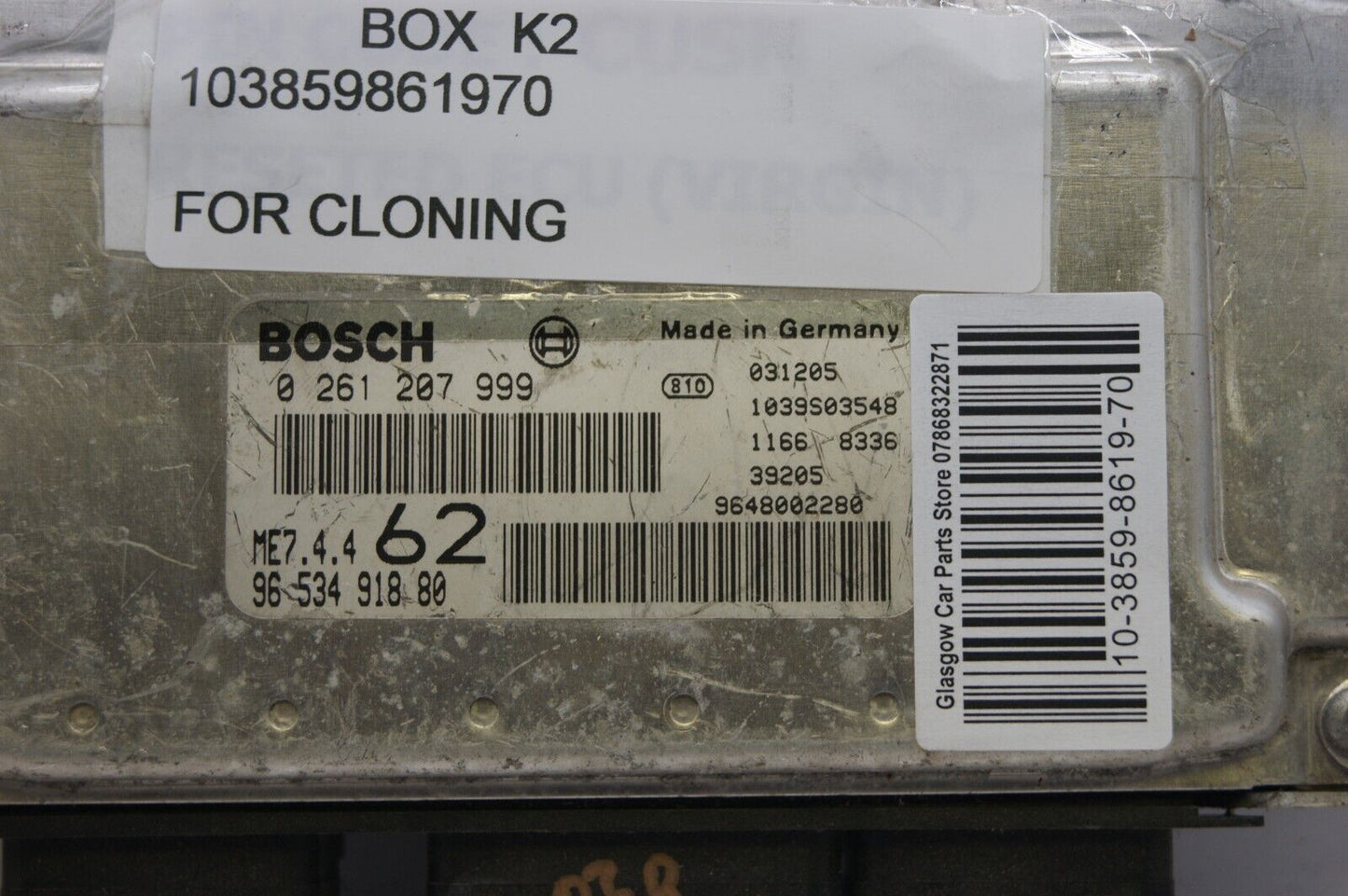 PEUGEOT CITROEN ECU 0261207999 9653491880 PLUG AND PLAY (CLONING) - Glasgow Car Parts Store