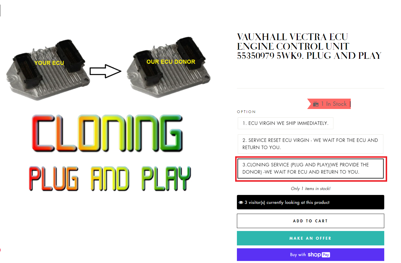 Vauxhall Vectra ECU Engine Control Unit 55350979 5WK9. PLUG AND PLAY - Glasgow Car Parts Store