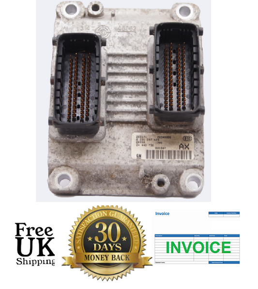 VAUXHALL CORSA C 1.2 Z12XE 16V  ECU ECM 24443796 AX 0261207423 RESET & PIN - Glasgow Car Parts Store