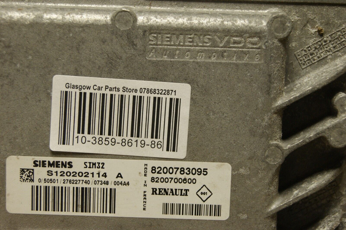 RENAULT CLIO MK3 1.2 ECU 8200783095  S120202114 A SIEMENS-VDO PLUG & PLAY - Glasgow Car Parts Store