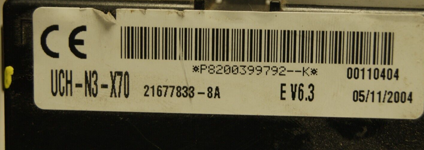 VIRGIN FILE FOR BCM TRAFIC VIVARO UCHN3 X70 P820039979-K - Glasgow Car Parts Store