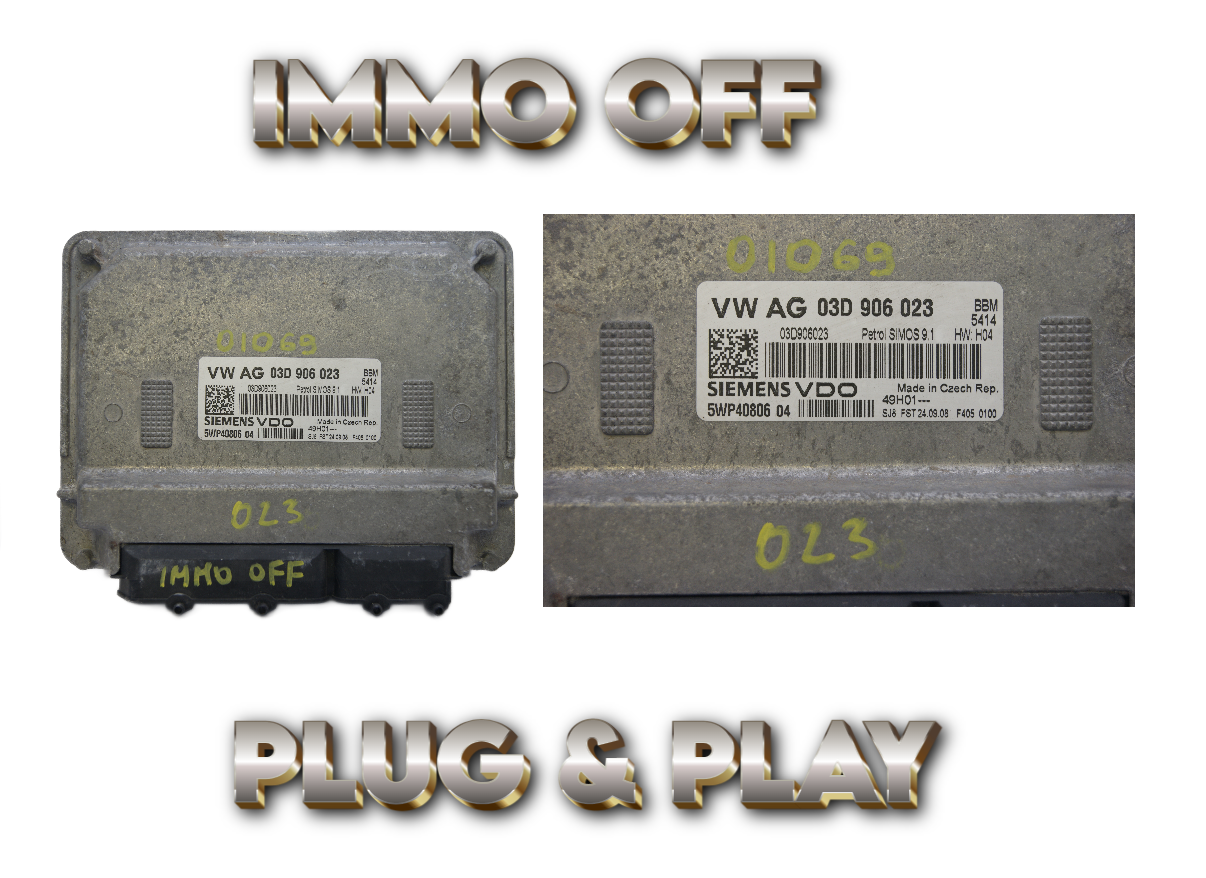 ECU 03D906023 SKODA FABIA VW POLO IMMO OFF PLUG & PLAY - Glasgow Car Parts Store