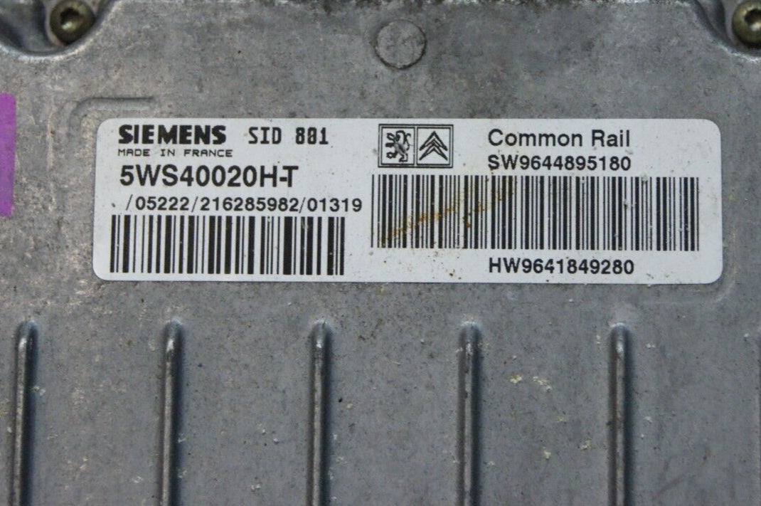 PEUGEOT/ CITROEN Engine Control Unit 5WS40020H-T / SW9644895180 - Glasgow Car Parts Store