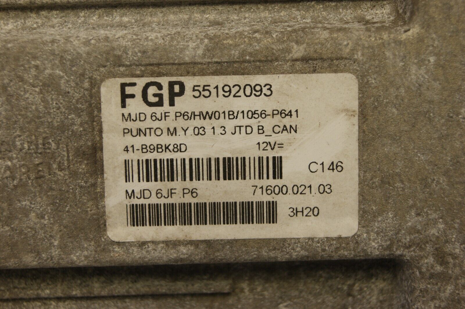 FIAT PUNTO PLUG & PLAY ECU 55192093 - VIRGIN SELF-CODING UNIT - Glasgow Car Parts Store