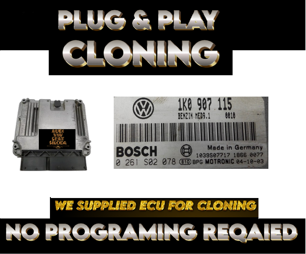 VW Golf MK5 GTI 2.0TFSI ECU 1K0907115 0261S02078 1039S0771  PLUG & PLAY CLONING - Glasgow Car Parts Store
