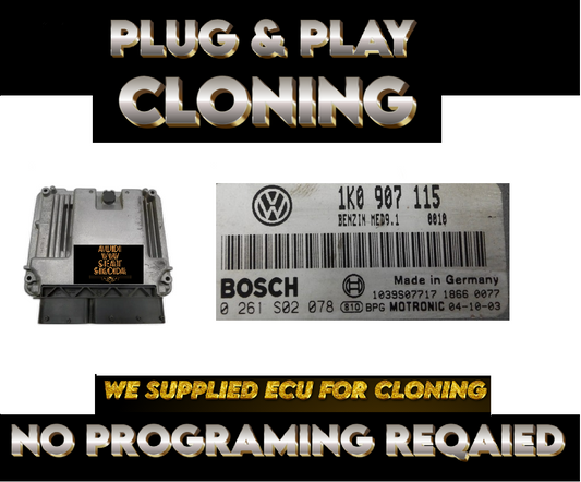 VW Golf MK5 GTI 2.0TFSI ECU 1K0907115 0261S02078 1039S0771  PLUG & PLAY CLONING - Glasgow Car Parts Store
