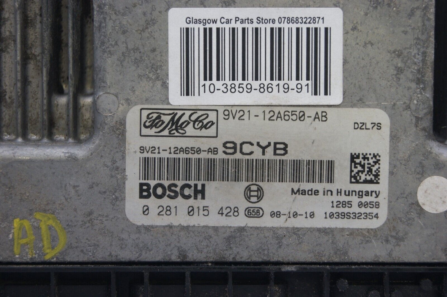 ECU FORD FIESTA  9V21-12A650-AB 0281015428 PLUG AND PLAY (CLONING) - Glasgow Car Parts Store