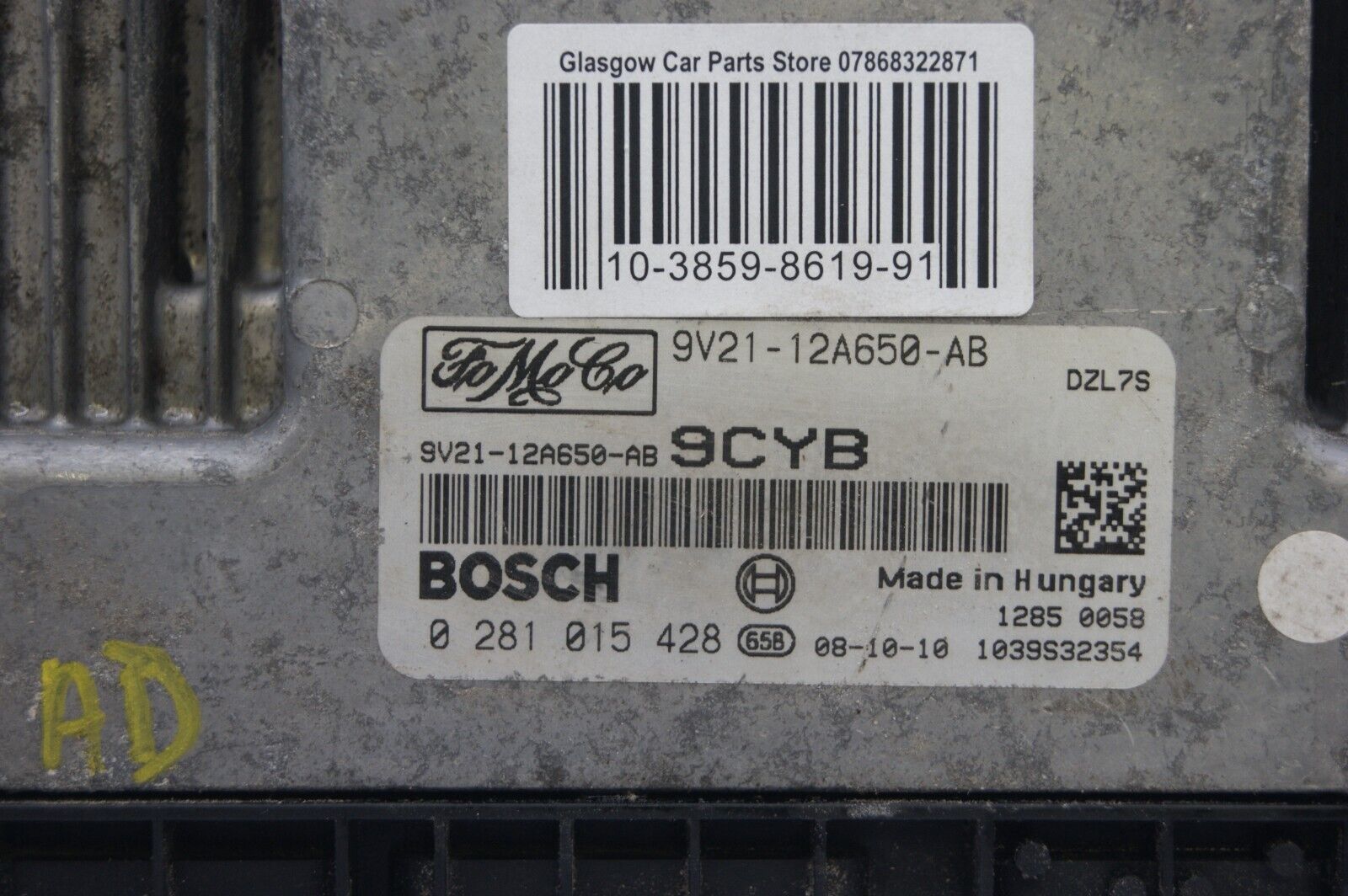 ECU FORD FIESTA  9V21-12A650-AB 0281015428 PLUG AND PLAY (CLONING) - Glasgow Car Parts Store