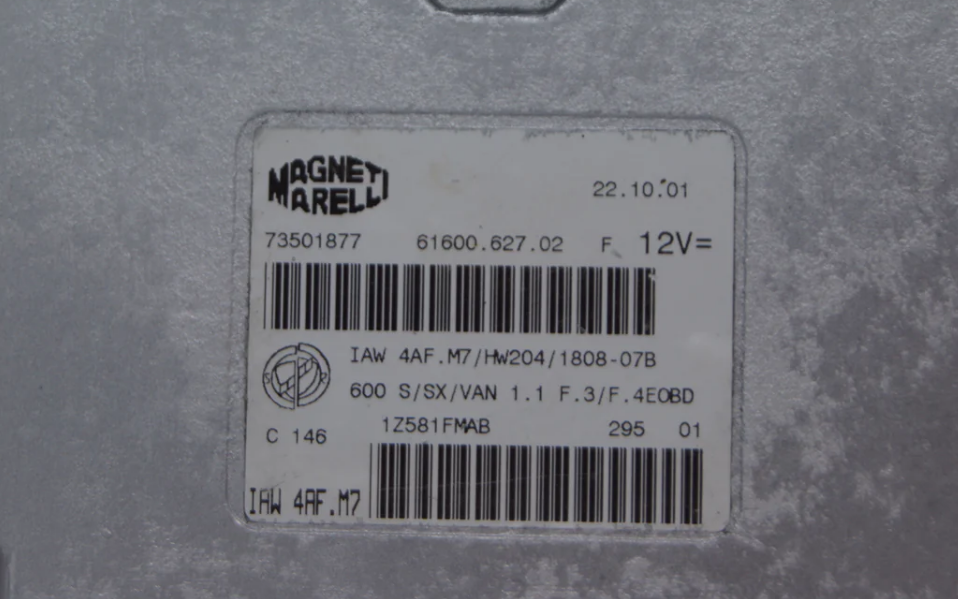 Fiat Seicento 1.1 ECU 73501877 IAW4AF.M7/HW204/1808-07b Plug & Play - Glasgow Car Parts Store