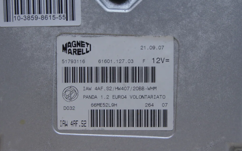 Plug & Play Virgin ecu Fiat Panda 51793116 - IAW4AF.S2/hw407/20bb-whm - Glasgow Car Parts Store