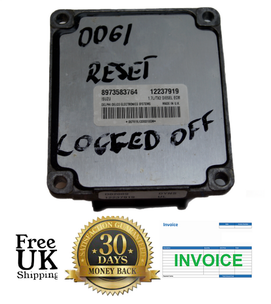 Vauxhall  Opel ECU ENGINE CONTROL UNIT 8973583764 12237919 RESETED. - Glasgow Car Parts Store