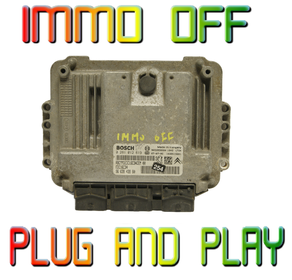 CITROEN BERLINGO 1.6 HDi ENGINE ECU 9663943980 0281012619 IMMO OFF PLUG & PLAY - Glasgow Car Parts Store