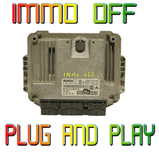 CITROEN BERLINGO 1.6 HDi ENGINE ECU 9663943980 0281012619 IMMO OFF PLUG & PLAY - Glasgow Car Parts Store