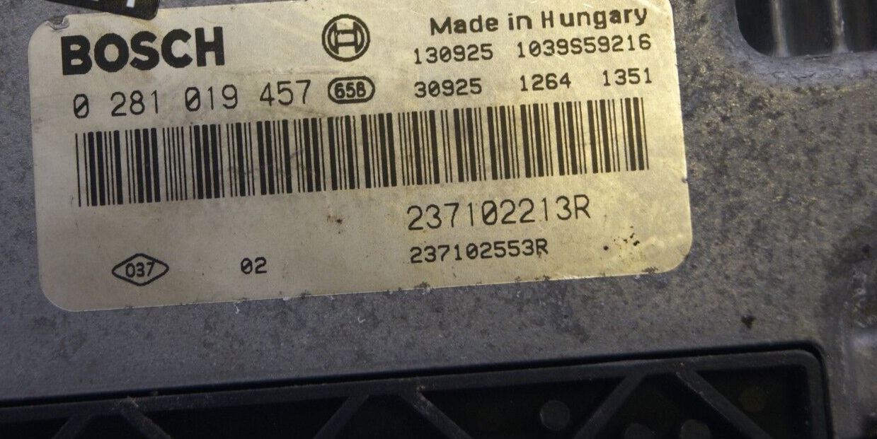 DACIA RENAULT 1.5 ECU 0281019457 237102213R PLUG AND PLAY(CLONING). - Glasgow Car Parts Store