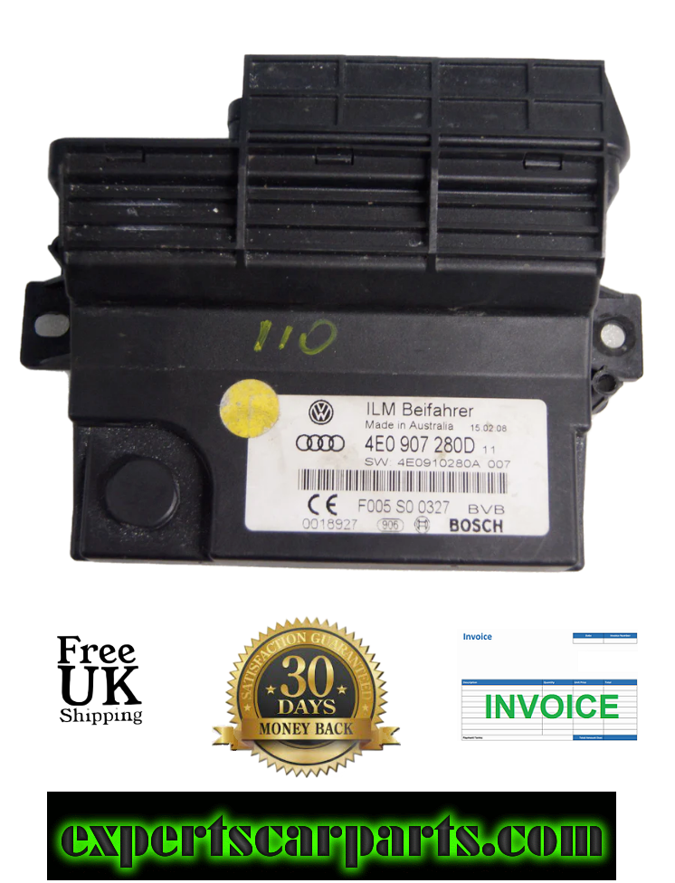 AUDI A8 ONBOARD POWER SUPPLY CONTROLLER ECU ILM 4E0907280D 4E0910280A - Glasgow Car Parts Store