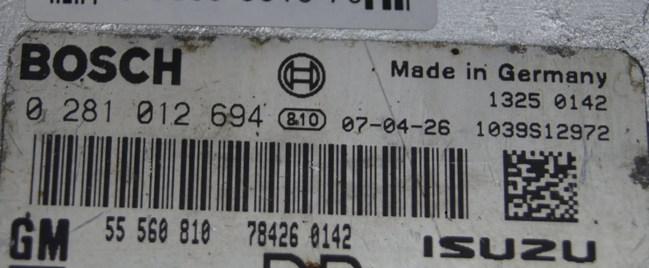 VAUXHALL ECU BOSCH 0281012694 55560810 1039S12972 . RESET VIRGIN - Glasgow Car Parts Store