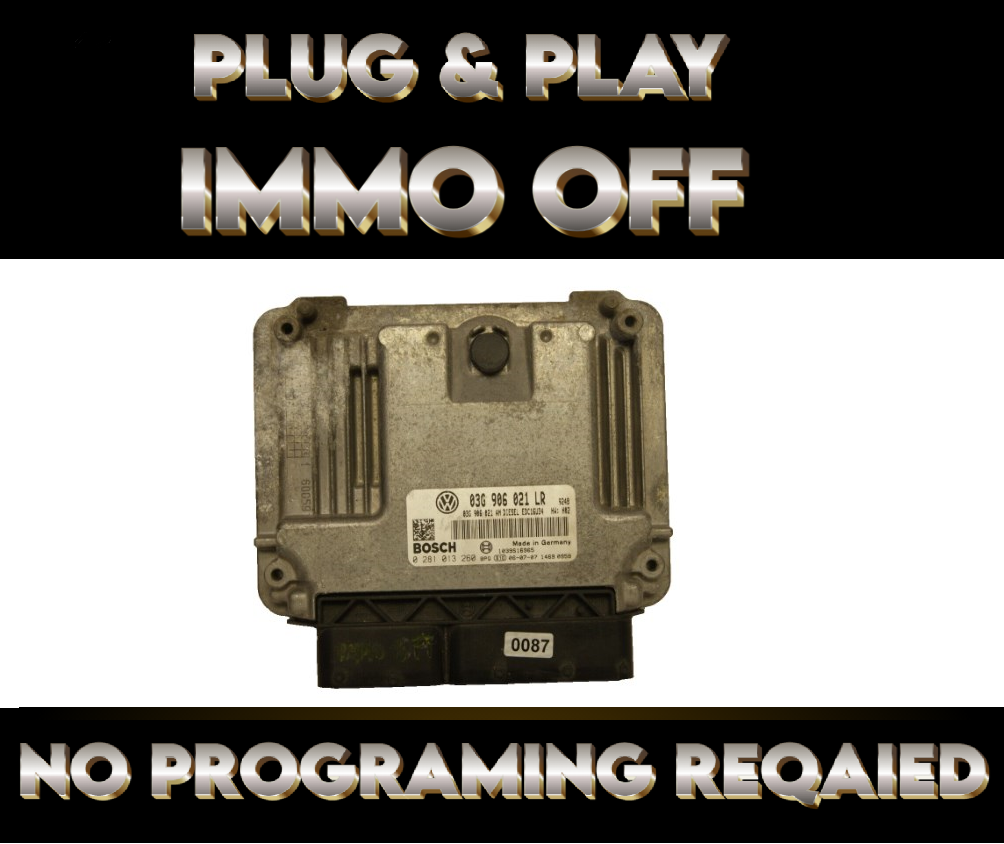 VW PASSAT ECU 03G906021LR /  0281013260   IMMO OFF PLUG & PLAY. - Glasgow Car Parts Store
