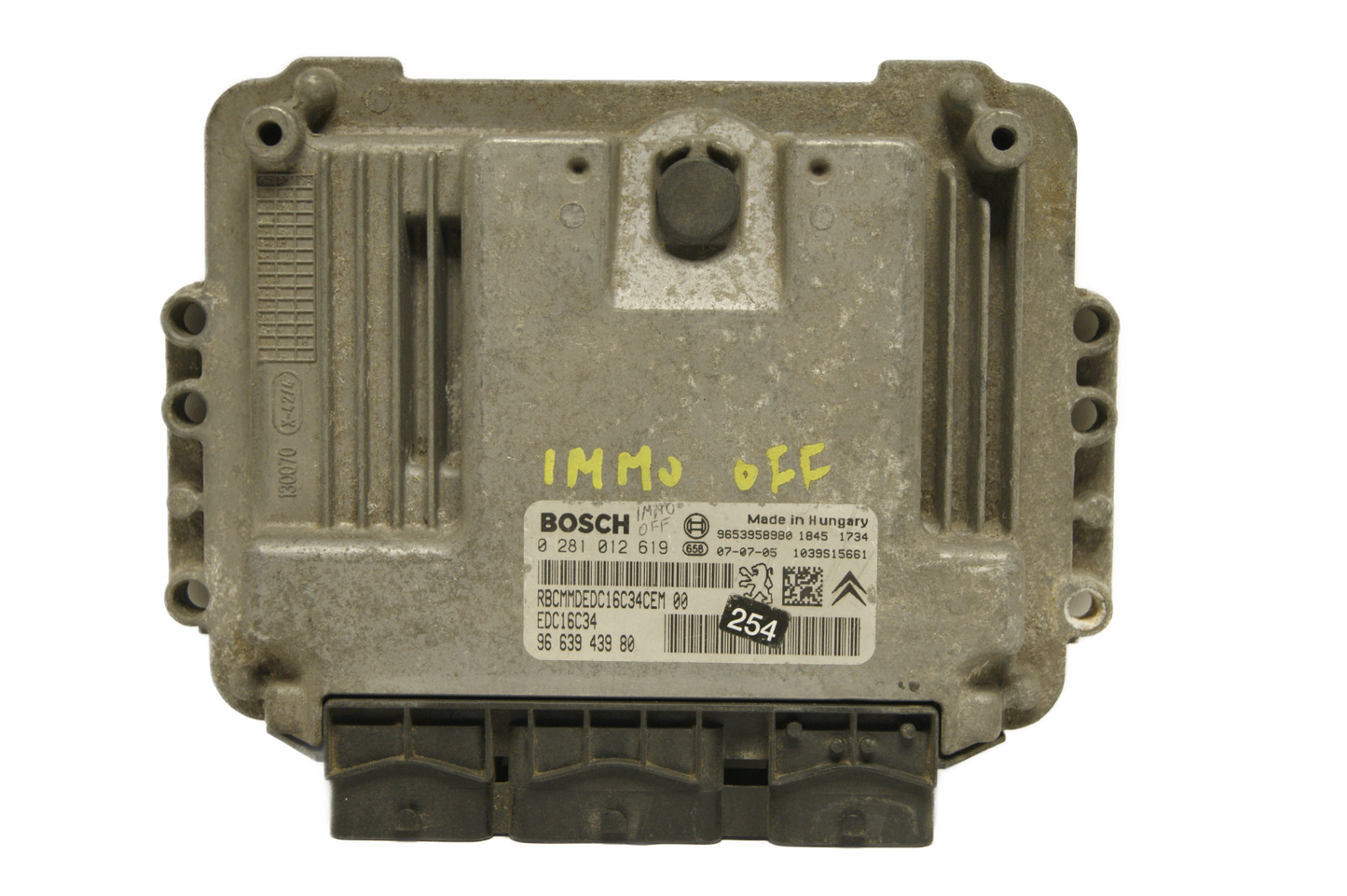 CITROEN BERLINGO 1.6 HDi ENGINE ECU 9663943980 0281012619 IMMO OFF PLUG & PLAY - Glasgow Car Parts Store