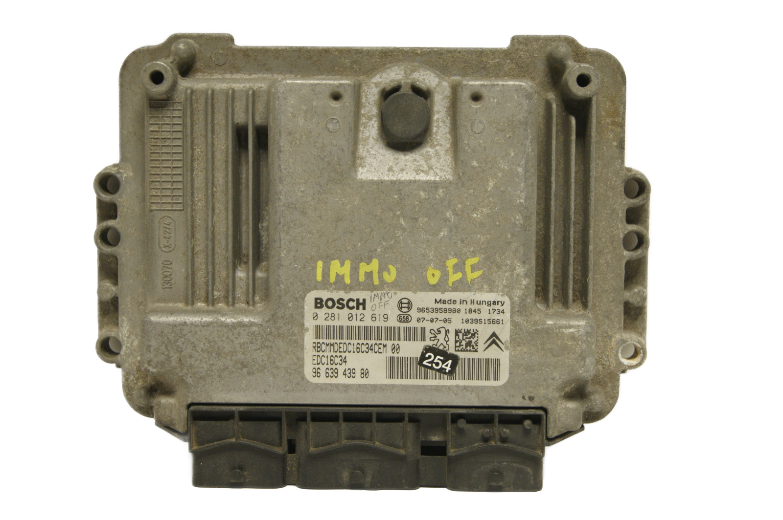CITROEN BERLINGO 1.6 HDi ENGINE ECU 9663943980 0281012619 IMMO OFF PLUG & PLAY - Glasgow Car Parts Store