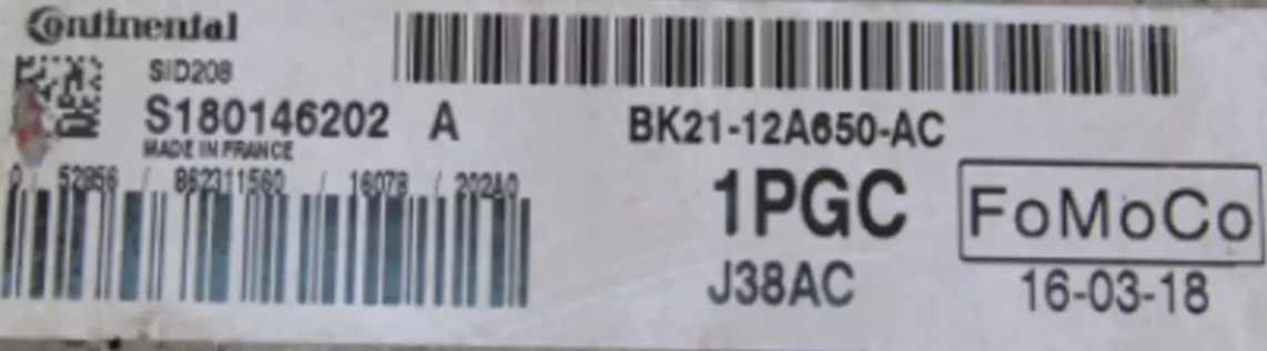FILE FOR ECU FORD TRANSIT BK21-12A650-AC /SID 208 (DOWNLOAD) - Glasgow Car Parts Store