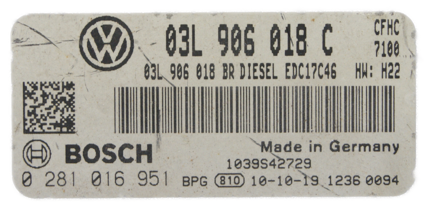 VW Audi Seat Skoda ECU Bosch 03L906018C 0281016951 Plug & Play. Immo off - Glasgow Car Parts Store
