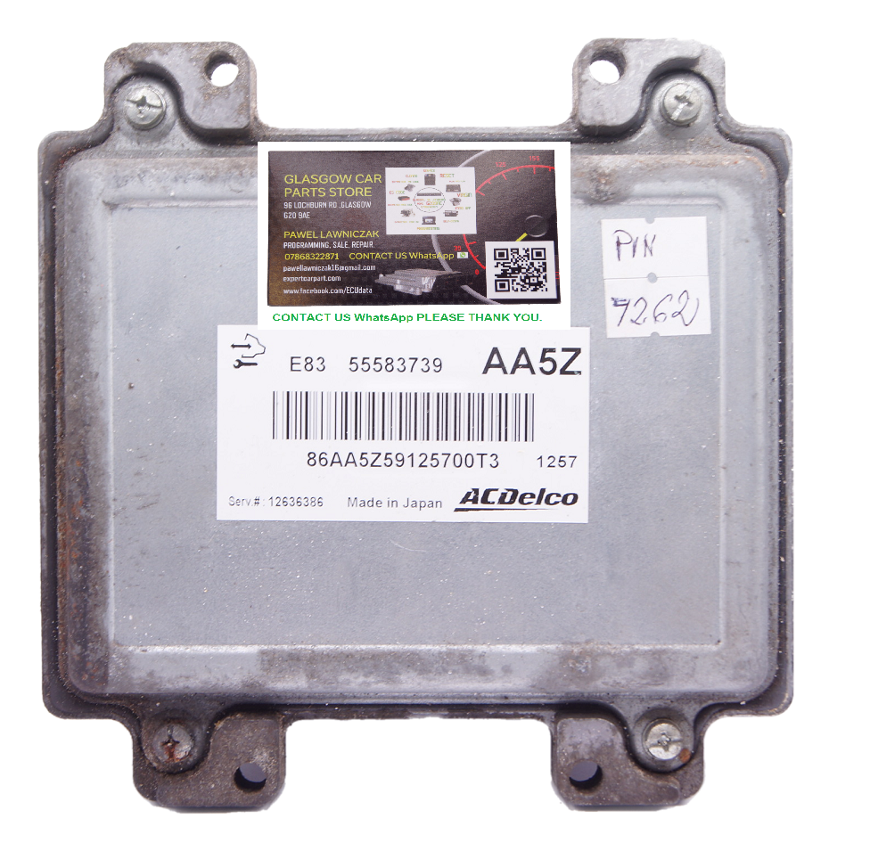 VAUXHALL CORSA D 1.2 A12XER ENGINE ECU 55583739 AA5Z PLUG AND PLAY - Glasgow Car Parts Store