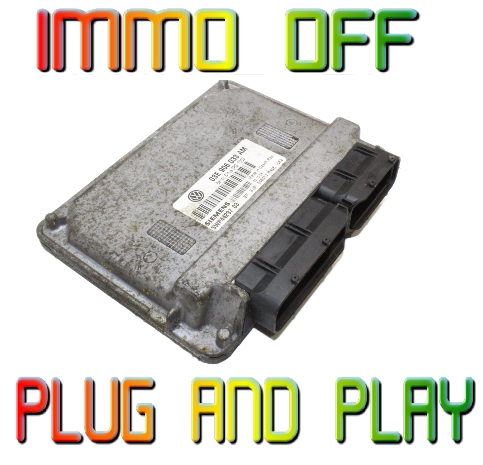 VW Audi Seat Skoda ECU 03E906033AM  5WP44237 03 Plug & Play IMMO OFF - Glasgow Car Parts Store