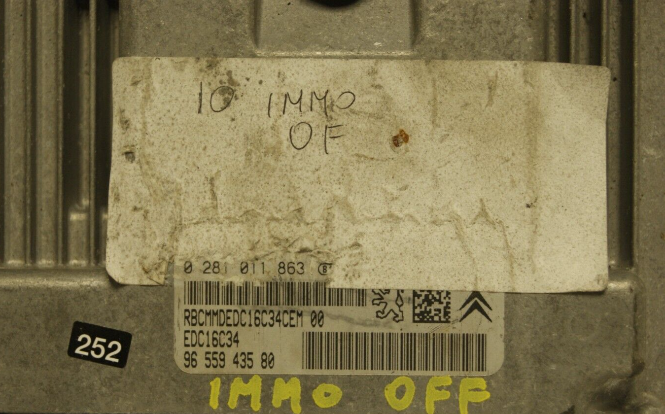 Citroen Peugeot Diesel ECU 0281011863 , 9655943580 PLUG &PLAY IMMO OFF - Glasgow Car Parts Store