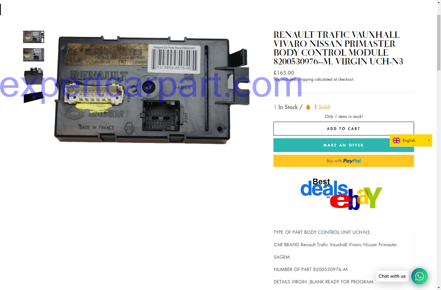TRAFIC VIVARO PRIMASTER BODY CONTROL MODULE 8200530976--M. VIRGIN - Glasgow Car Parts Store