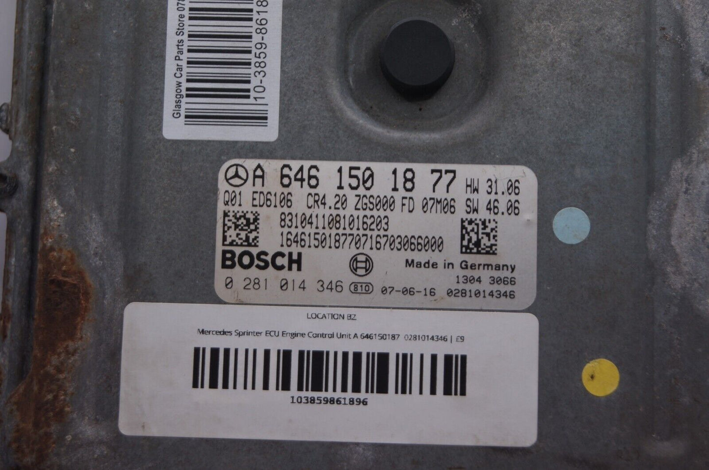 Mercedes Sprinter ECU Engine Control Unit A 646150187  0281014346 - Glasgow Car Parts Store
