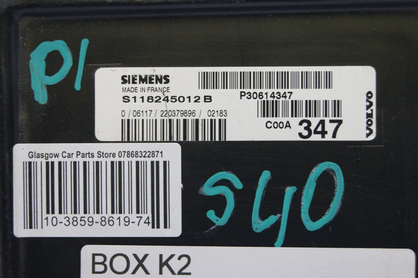 VOLVO V40  ENGINE ECU S118245012B   P30614347 - Glasgow Car Parts Store