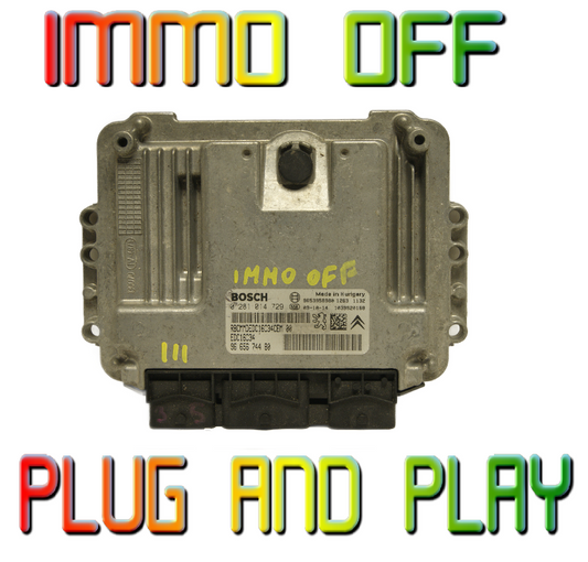 PEUGEOT / CITROEN ENGINE ECU 0281014729 9665674480 IMMO OFF PLUG & PLAY - Glasgow Car Parts Store