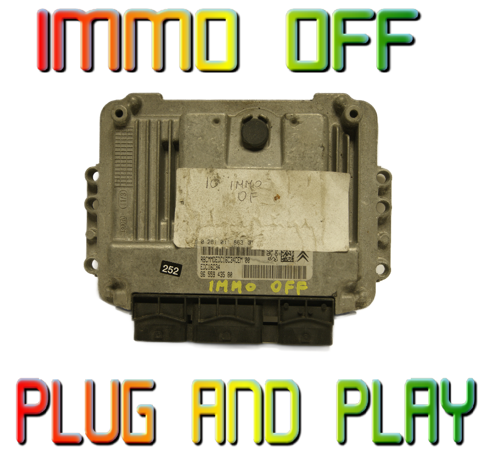 Citroen Peugeot Diesel ECU 0281011863 , 9655943580 PLUG &PLAY IMMO OFF - Glasgow Car Parts Store